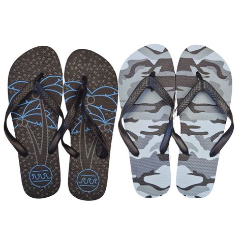Pack 2 Pares Hawaianas Hombre Sandalias Suela Goma 2103-0