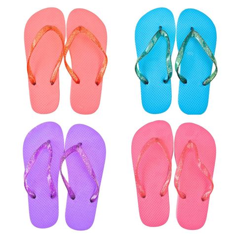 Pack 2 Pares Hawaianas Brillitos Chalas Goma Playa Piscina Niñas165-0