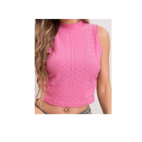 Top Encaje Broderie Mujer Polera Musculosa Sin Manga 5003-1