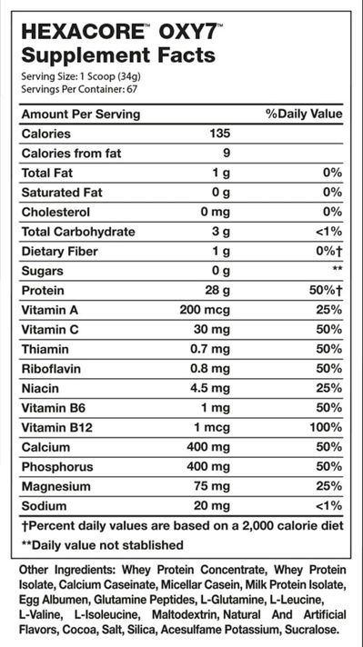 Oxy 7 Whey Protein Hexacore 5 Libras 67 Servicios - Vainilla-1
