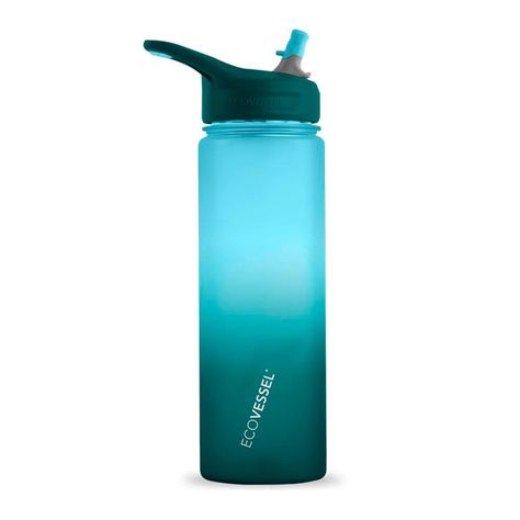 Botella deportiva bombilla 709 ml The Wave Verde.-0