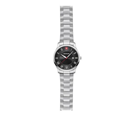 Reloj City Classic correa acero dial negro Hombre Wenger-1