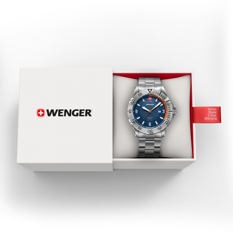 Reloj Seaforce correa acero inox, dial azul 43 mm Wenger-2