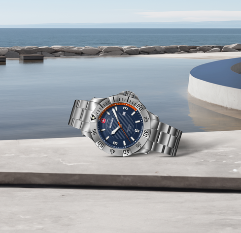 Reloj Seaforce correa acero inox, dial azul 43 mm Wenger-3