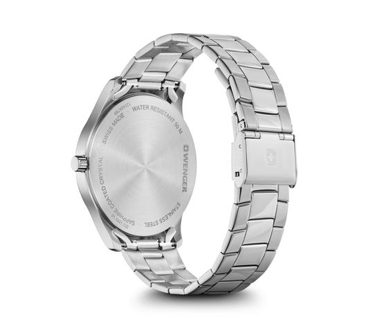 Reloj City Classic correa de acero plateado Wenger-1
