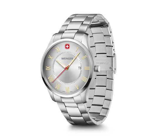 Reloj City Classic correa de acero plateado Wenger-2
