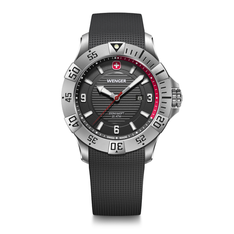 Reloj Seaforce correa silicona, dial negro 43 mm Wenger-0