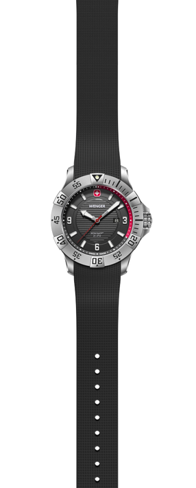 Reloj Seaforce correa silicona, dial negro 43 mm Wenger-3