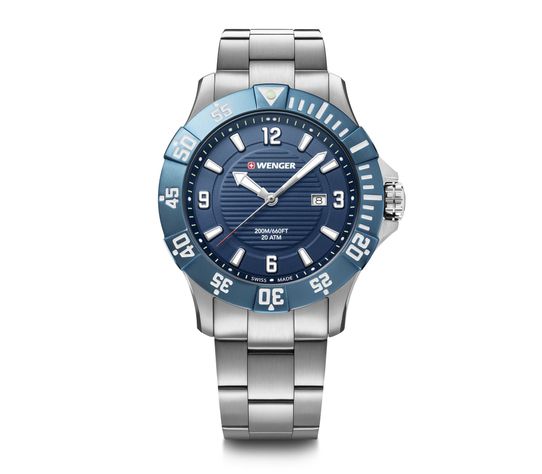 Reloj Seaforce correa acero dial azul 43 mm Wenger-0