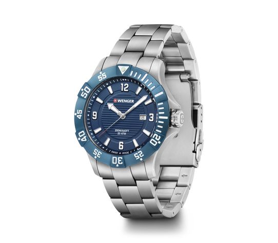 Reloj Seaforce correa acero dial azul 43 mm Wenger-3