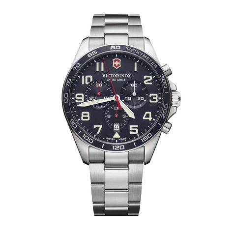 Reloj Fieldforce Chrono correa acero inoxidable dial azul Victorinox-0