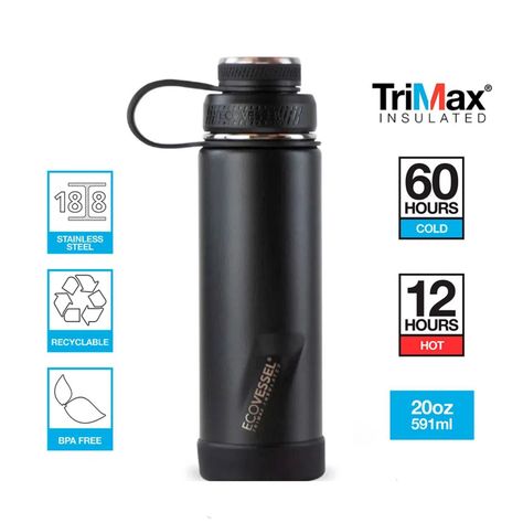 Botella inox Boulder 591 ml Negro.-1