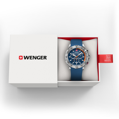 Reloj Seaforce Chrono correa silicona azul, dial azul 43 mm Wenger-2