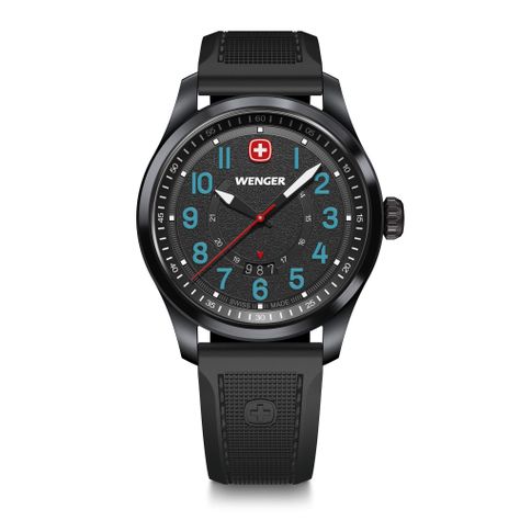 Reloj Terragraph 43 mm correa silicona negro Wenger-0