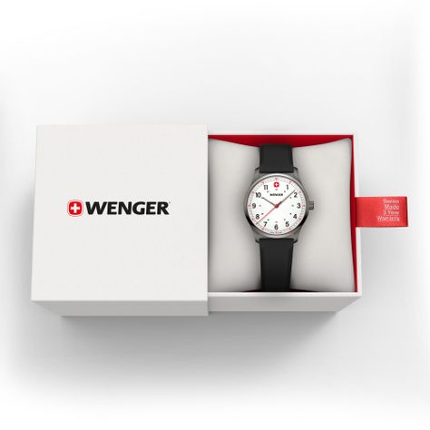 Reloj City Sport 34 mm correa silicona negro Wenger-2