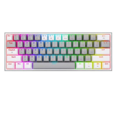 Teclado Redragon Fizz Pro 60% RGB Grey/White - Crazygames-0