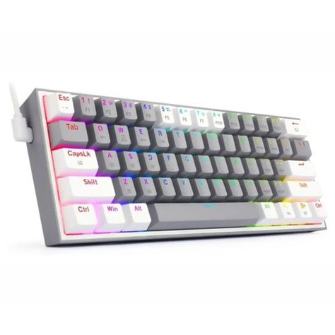 Teclado Redragon Fizz Pro 60% RGB Grey/White - Crazygames-1