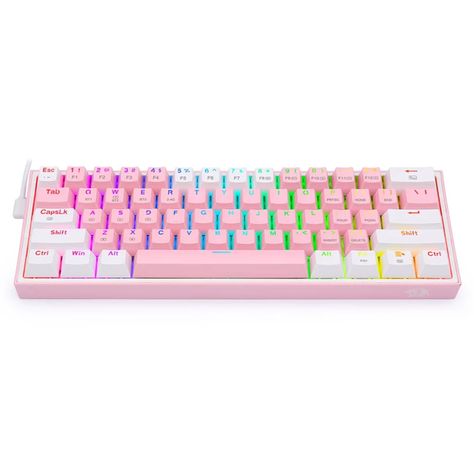 Teclado Redragon Fizz Pro 60% RGB Pink/White - Crazygames-1