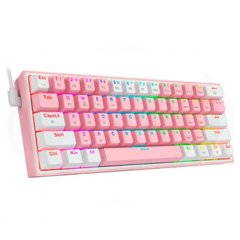 Teclado Redragon Fizz Pro 60% RGB Pink/White - Crazygames-3