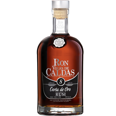 Ron Viejo De Caldas 8 Años Carta De Oro 40° 700Cc-0