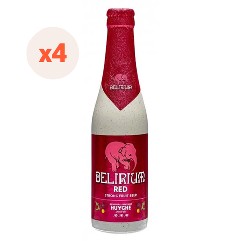 4x Cerveza Delirium Red Botellin 8° 330cc-0