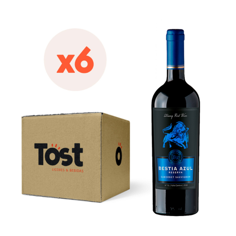 6x Vino Bestia Azul Reserva Superior Merlot 14° 750cc-0