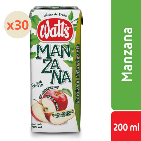 30x Jugo Watts Manzana Normal 200cc-0