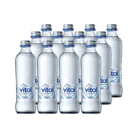 12x Agua Vital Con Gas Botella Vidrio 330cc-0