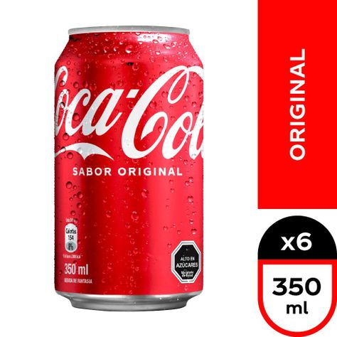 6x Bebida Coca Cola Original Lata 350cc-0