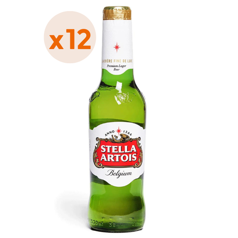 12X Cerveza Stella Artois Botellín 5,2° 330cc-0