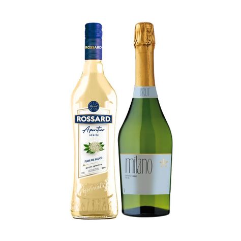 Licor Rossard Flor de Sauco + Espumantes Milano Brut 750cc-0