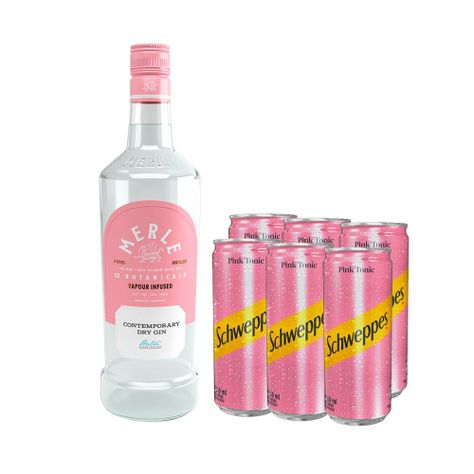 Gin Merle Contemporary 750cc + 6x Schweppes Pink Tonic 310cc-0