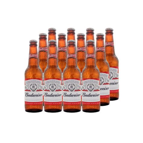 12x Cerveza Budweiser  Botellín 4,8° 330cc-0