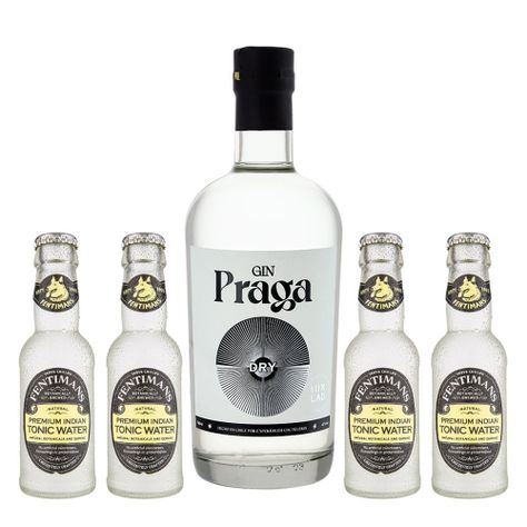 Pack Gin Praga Dry 700cc + 4 Fentimans Tonic Water-0