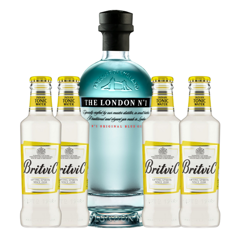 Gin The London Nº1 47º 700cc + 4 Britvic Tonic Water-0