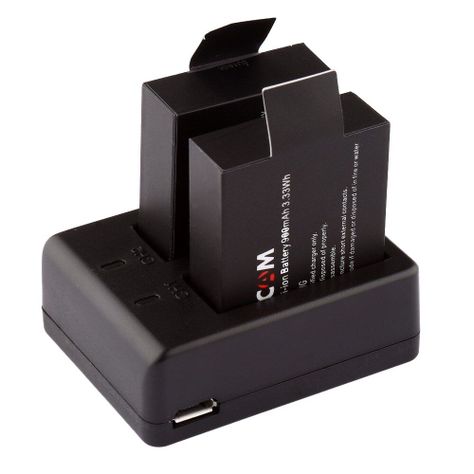 Cargador de baterías DUAL para cámaras deportiva + 2 baterias SJCAM 900mah-0