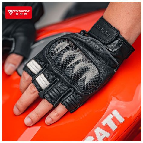 Guantes medio dedo para moto Motowolf 0334-7