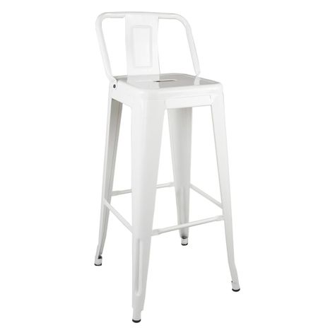 Taburete Piso  Metal Tolix para con respaldo LF5-03HB - BLANCA-0