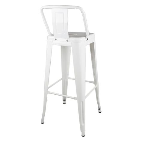 Taburete Piso  Metal Tolix para con respaldo LF5-03HB - BLANCA-2