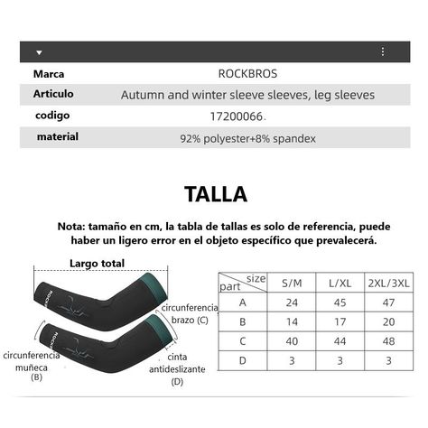Mangas calidas de polar invierno Rockbros XT066 - negro-4