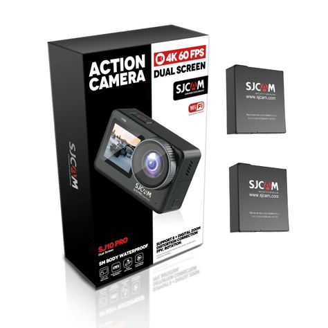 Cámara Deportiva SJCAM SJ10 PRO 4K 60FPS WIFI Estabilizador giroscópico 2 baterias-1