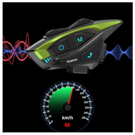 Pack 2 Intercomunicadores manos libre Bluetooth para Moto Hysnox Shark 02 1000m-4