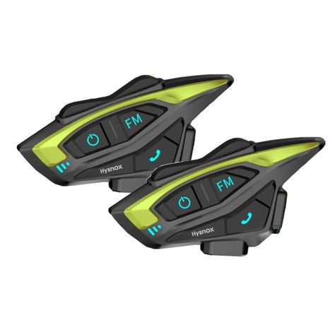 Pack 2 Intercomunicadores manos libre Bluetooth para Moto Hysnox Shark 02 1000m-0