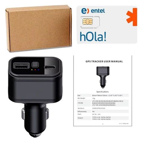 Rastreador GPS y cargador TKSTAR TK818 4G GPS tracker 2 en 1 configurado con SIM-6