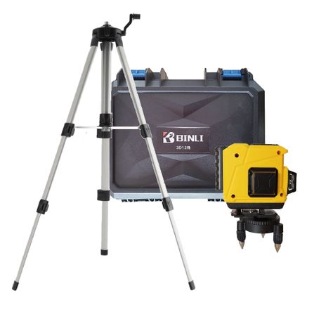 Nivel Laser Construcción 12 líneas 360 Horizontal vertical Binli BL12 + Tripode 1,2m-0