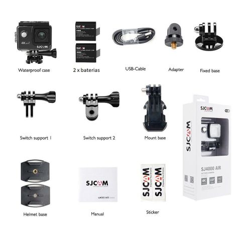 Cámara Deportiva SJCAM SJ4000 AIR 4K WIFI Sumergible 2 baterias-5