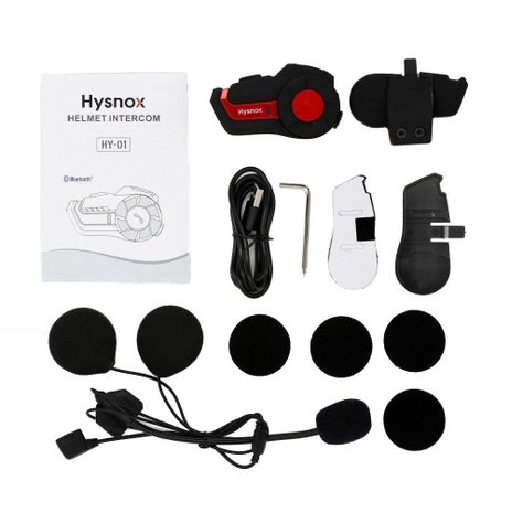 2 x Intercomunicador y manos libre Bluetooth para Moto Hysnox HY-01 1000m-5