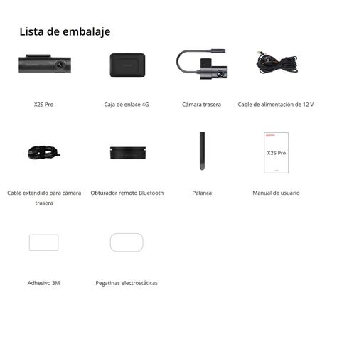 Cámara de vehículo dual 4G 2K rastreo GPS y control bluetooth DDPAI X2S PR-5