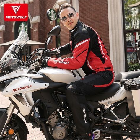 Chaqueta para motociclismo Oxford 600D MotoWolf 0505 - Roja-3