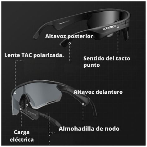 Lentes de ciclismo bluetooth polarizado TAC Rockbros SP251-9